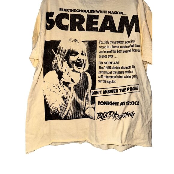 Scream Blood Disgusting Horror Tee Large Spirit Halloween 100% Cotton Beige Blac - Picture 3 of 4